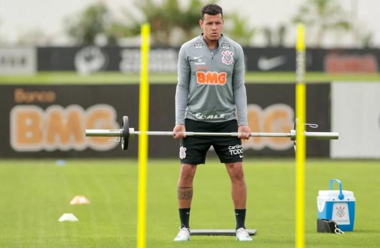 Sidcley durante treinamento no Corinthians — Foto: Rodrigo Coca/Ag. Corinthians