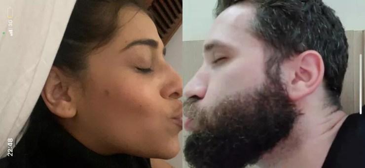 Giovana Lopes e Leandro Garcia: namoro virtual e "distância que fortalece" — Foto: Acervo pessoal 