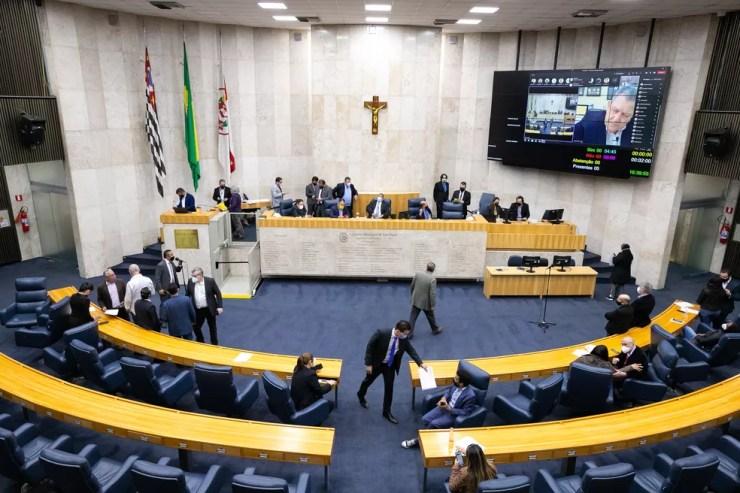 Sessão plenária da Câmara Municipal de São Paulo em 8 de julho de 2021. — Foto: João Raposo/Rede Câmara