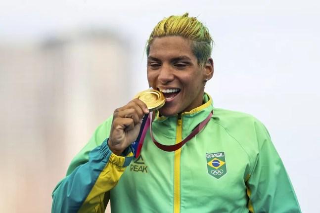 Ouro em Tóquio foi a maior conquista da carreira da atleta — Foto: REUTERS/Leonhard Foeger