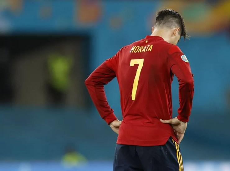Atacante Morata tem sido muito criticado pelo desempenho na Eurocopa-2020 — Foto: Reuters
