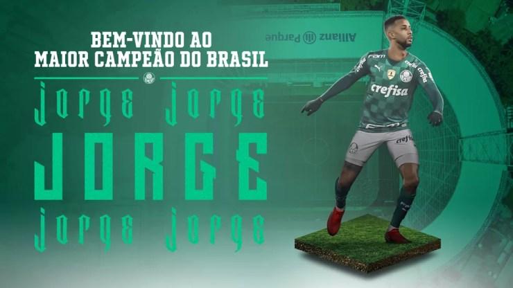 Palmeiras anunciou Jorge nesta sexta-feira — Foto: Reprodução / Site do Palmeiras