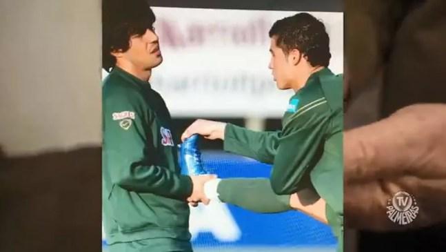 A foto com Cristiano Ronaldo que Abel Ferreira mostrou a Felipão — Foto: Reprodução