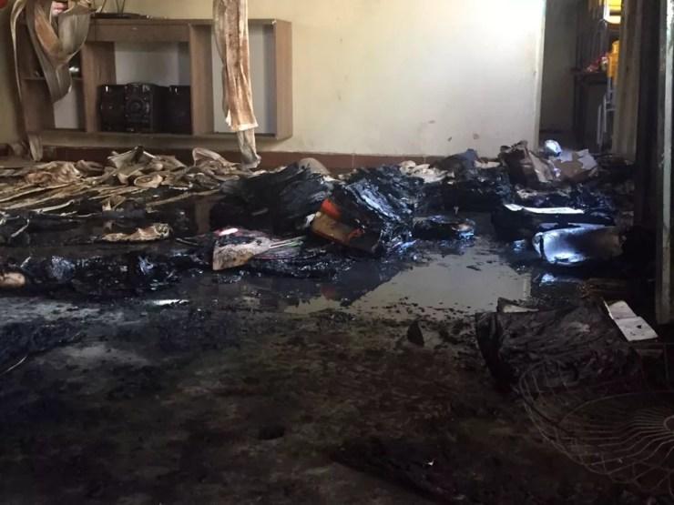 Crianças foram queimadas dentro da creche; 4 morreram (Foto: Natália Jael/Inter TV Grande Minas)