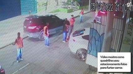 Vídeo mostra como quadrilha usou estacionamento falso para furtar carros durante show