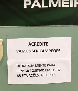 recado vestiário Palmeiras (Foto: Reprodução)