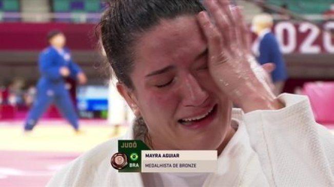 Mayra Aguiar ganha o bronze e se emociona ao lembrar período difícil: "Acho que é a conquista mais importante"