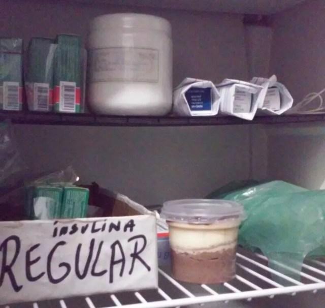 Doce foi guardado na geladeira de medicamentos em Uchoa (Foto: Reprodução/TV TEM)