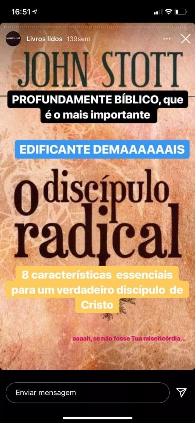 Gustavo Scarpa, do Palmeiras, faz crítica de "O discípulo radical" — Foto: Reprodução