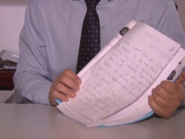 Homem deixou carta explicando motivação do crime (Foto: Reprodução/TV TEM)