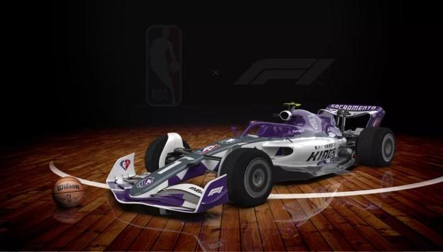 Carro da F1 do Sacramento Kings, da NBA — Foto: Reprodução