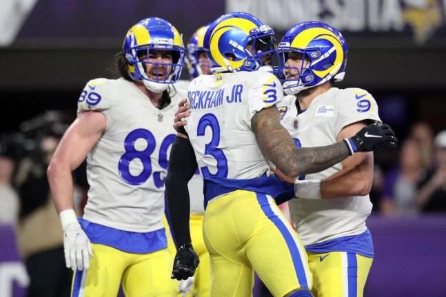Los Angeles Rams de Odell Beckham Jr conquistou vaga nos playoffs da NFL após vencer Minnesota Vikings — Foto:  David Berding/Getty Images