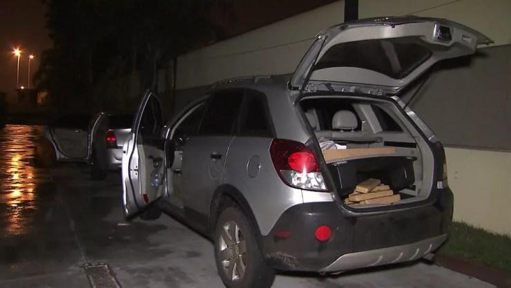 Meia tonelada de maconha foi encontrada em motel — Foto: Reprodução/TV Globo