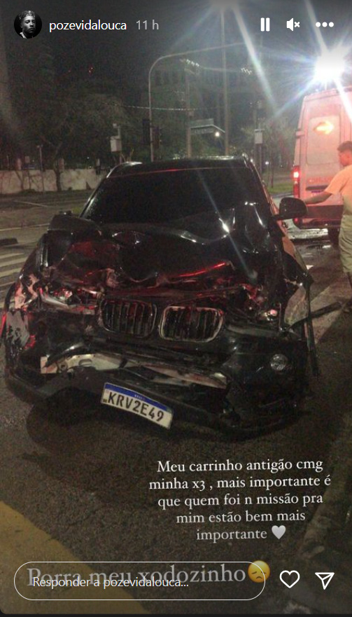 MC Poze revela acidente com um dos seus carros de luxo