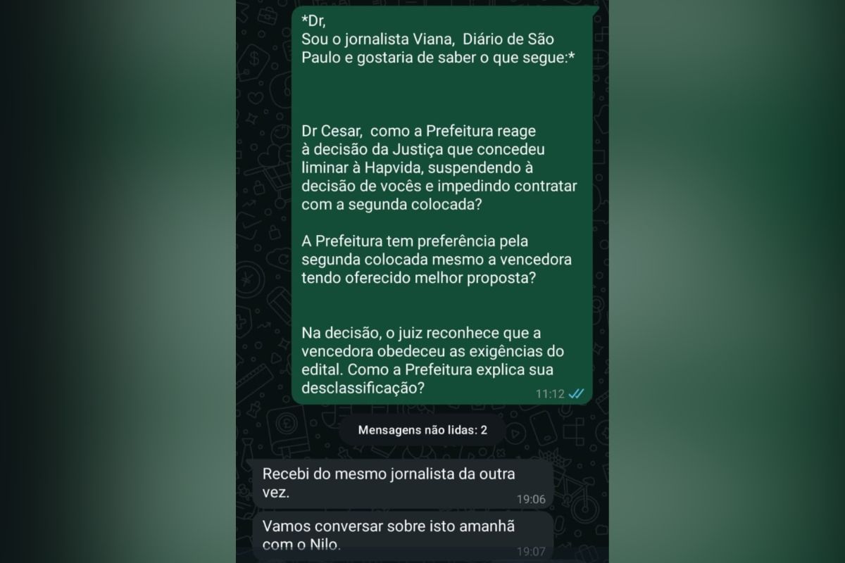 Print da conversa - Imagem: Reprodução