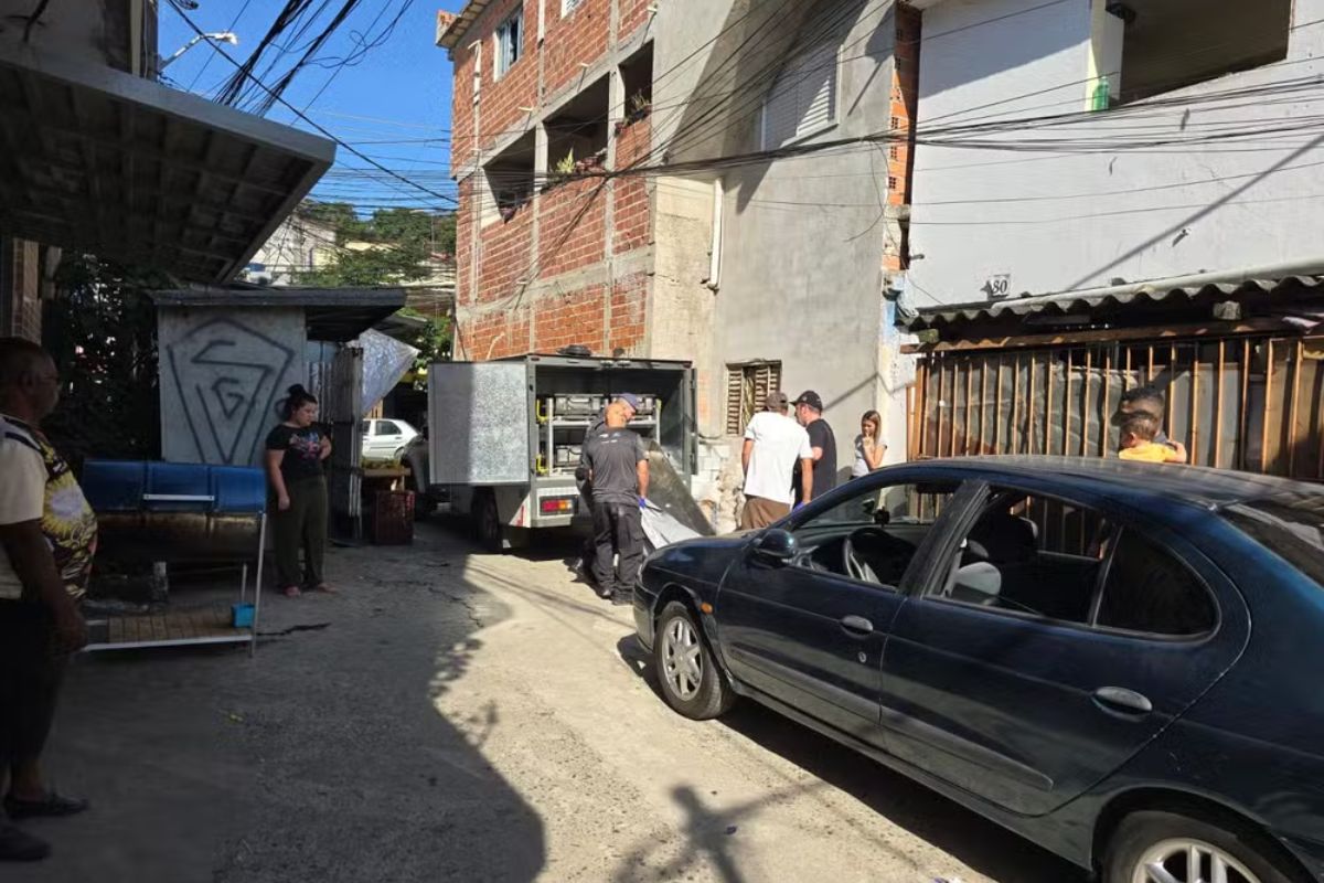 Local do feminicídio no Parque Santo Antonio, Zona Sul de São Paulo — Imagem: Reprodução / TV Globo