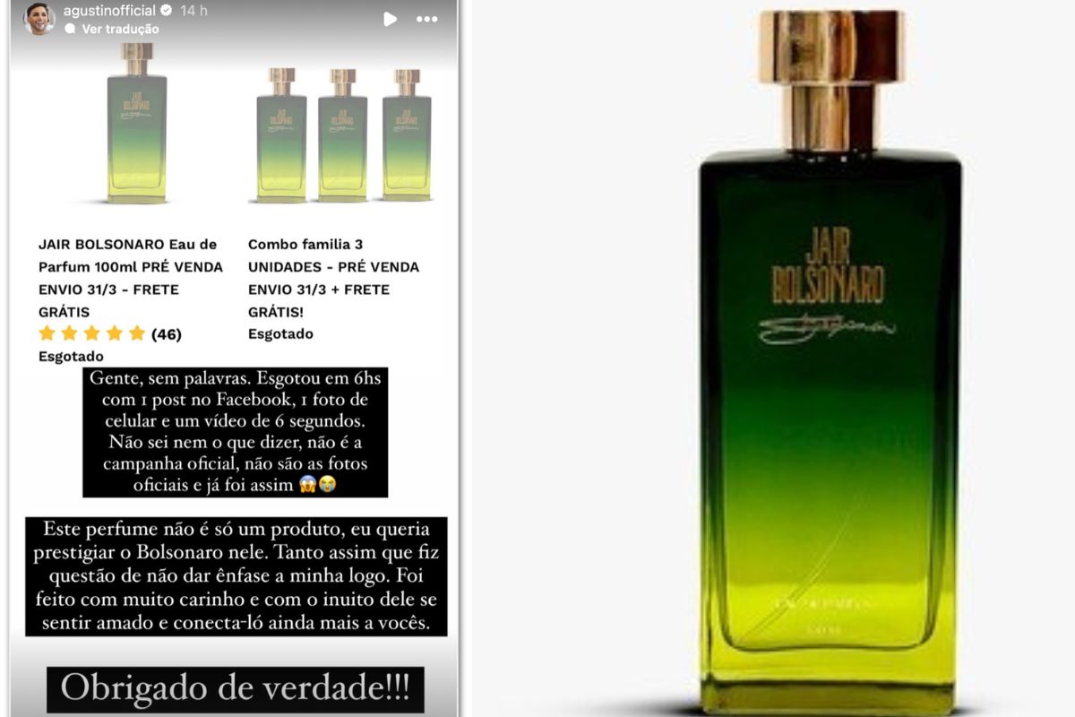 Perfume inspirado em Jair Bolsonaro esgota em menos de 6 horas na pré-venda