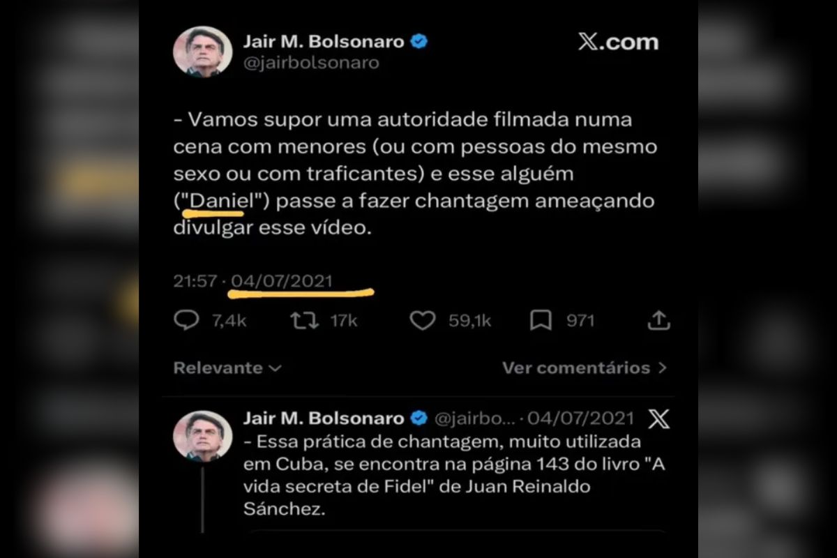 Print de publicação de julho de 2021 do ex-presidente Jair Bolsonaro - Imagem: Reprodução / Redes Sociais