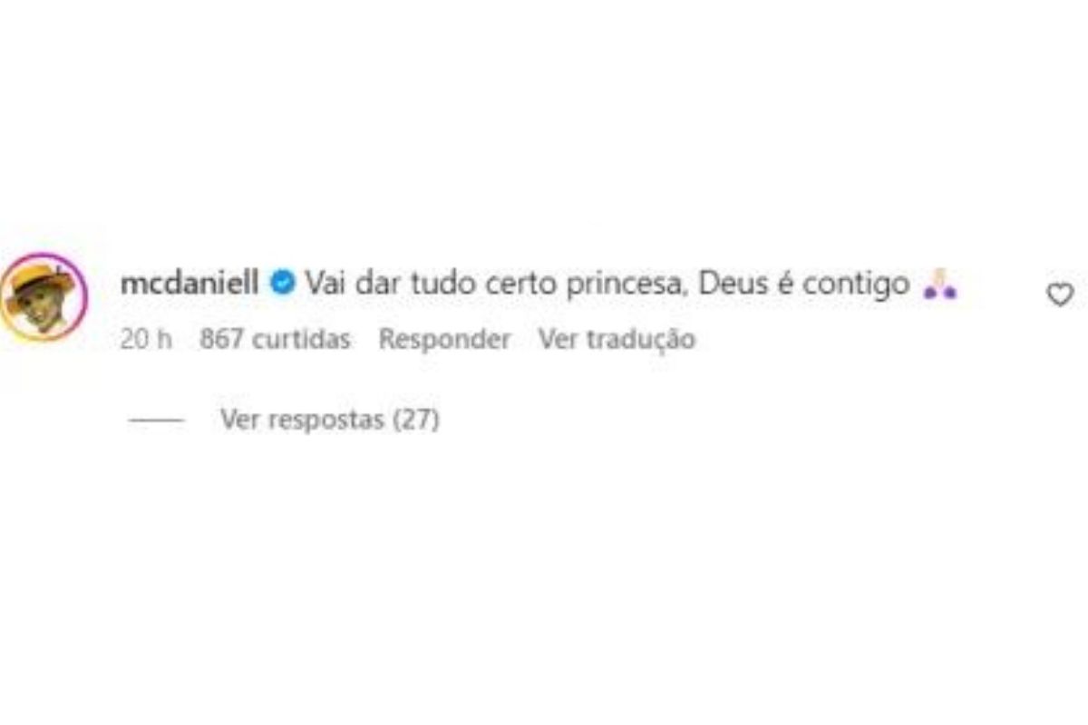 ‘Vai dar tudo certo princesa’, diz MC Daniel para Yasmin Brunet após entrada no 'BBB 24'
